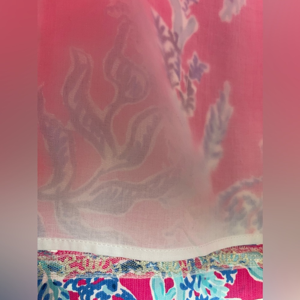 Lilly Pulitzer ⢠Shift Mini Dress ⢠Pink Blue ⢠Vacation Size 2 Fits Size 4 - Picture 9 of 15